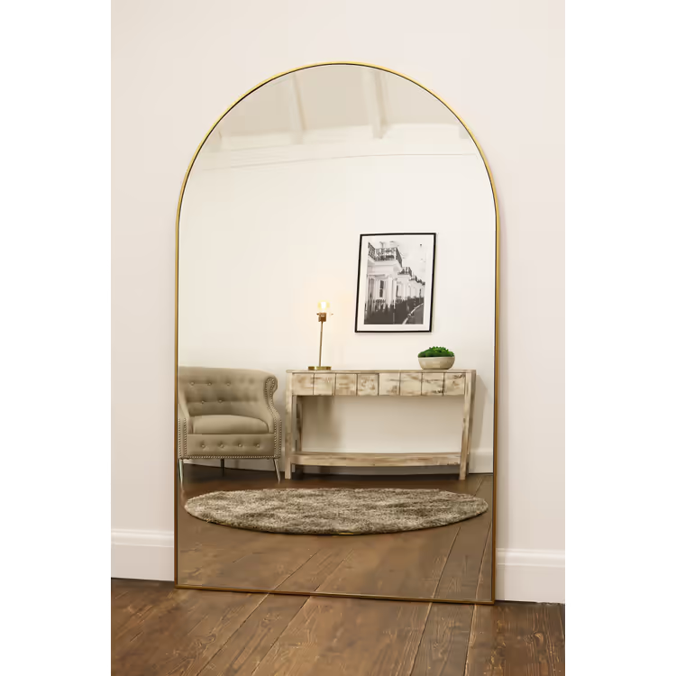 Großer moderner Pinterest-Spiegel mit Goldrahmen (180 x 119 cm) – Sonderangebot