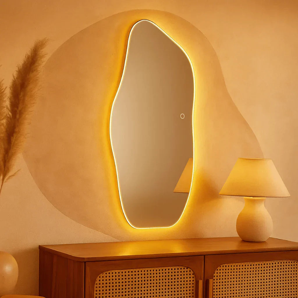 Lopazzi Großer Ganzkörperspiegel aus Bio-Baumwolle mit Warm/Cool Touch LED, 115 x 60 cm – Sale