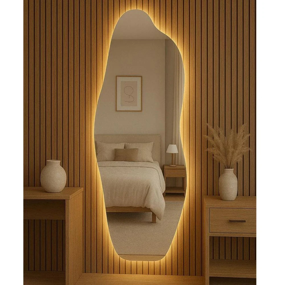Moderner, dekorativer und luxuriöser organischer LED-Spiegel, 160 x 60 cm | ANGEBOT