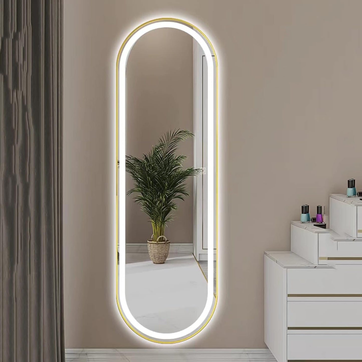 Pinterest Spiegel mit ovalem LED TOUCH – Emery 170x70 cm – Ausverkauf