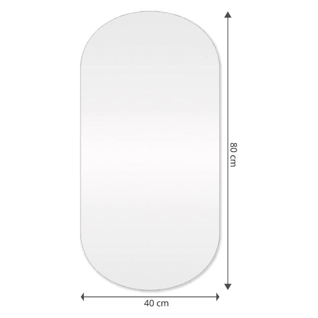 Sonderedition - Schlanker runder Spiegel mit LED 80x40cm